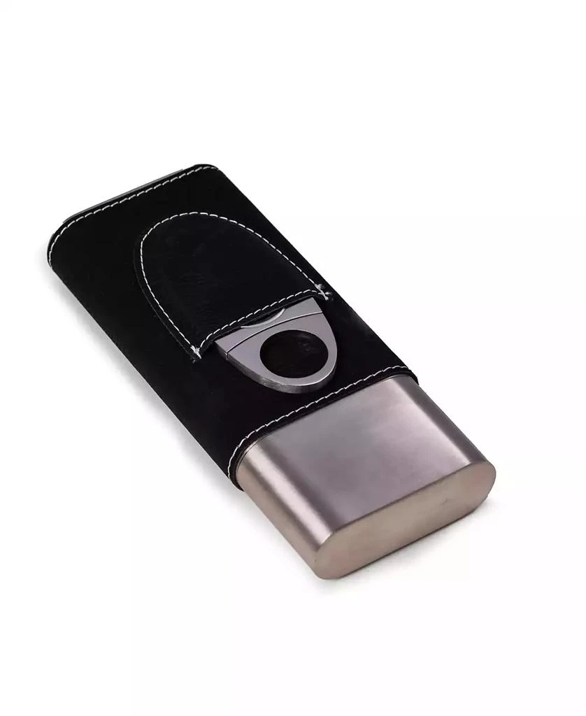 Bey-Berk Leather 3 Cigar Case with Cigar Cutter 3