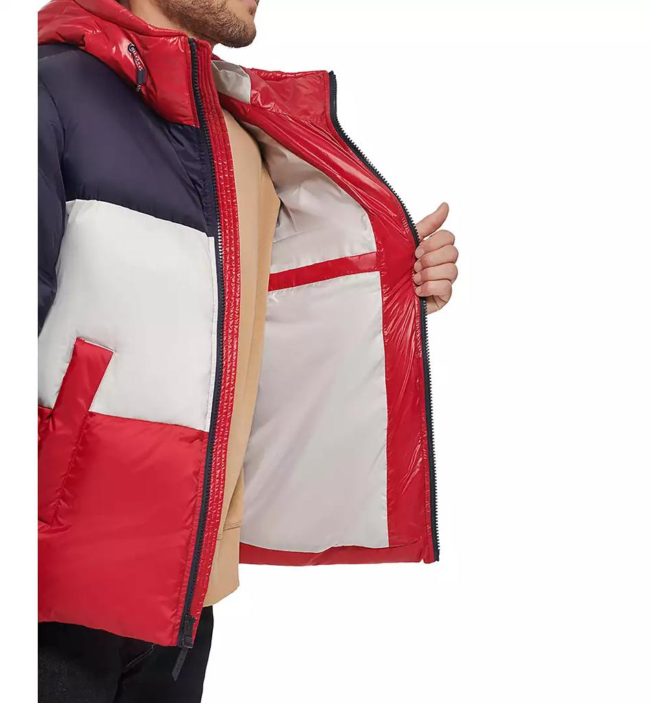 Tommy Hilfiger Men's Colorblock Performance Hooded Puffer Tommy Hilfiger Men's Colorblock Performance Hooded Puffer