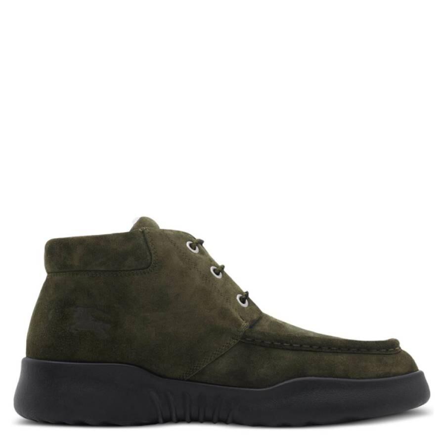 Burberry Square-Toe Suede Log Boots