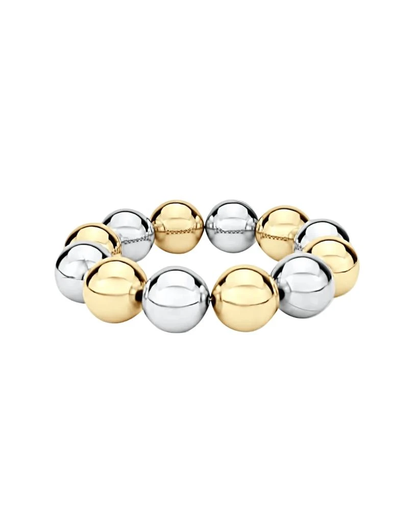 SHYMI Oversized Statement Ball Bracelet — 18K Gold-Filled, Rhodium Plated, Stretch/ Elastic, Easy On / Easy Off, Day to Night