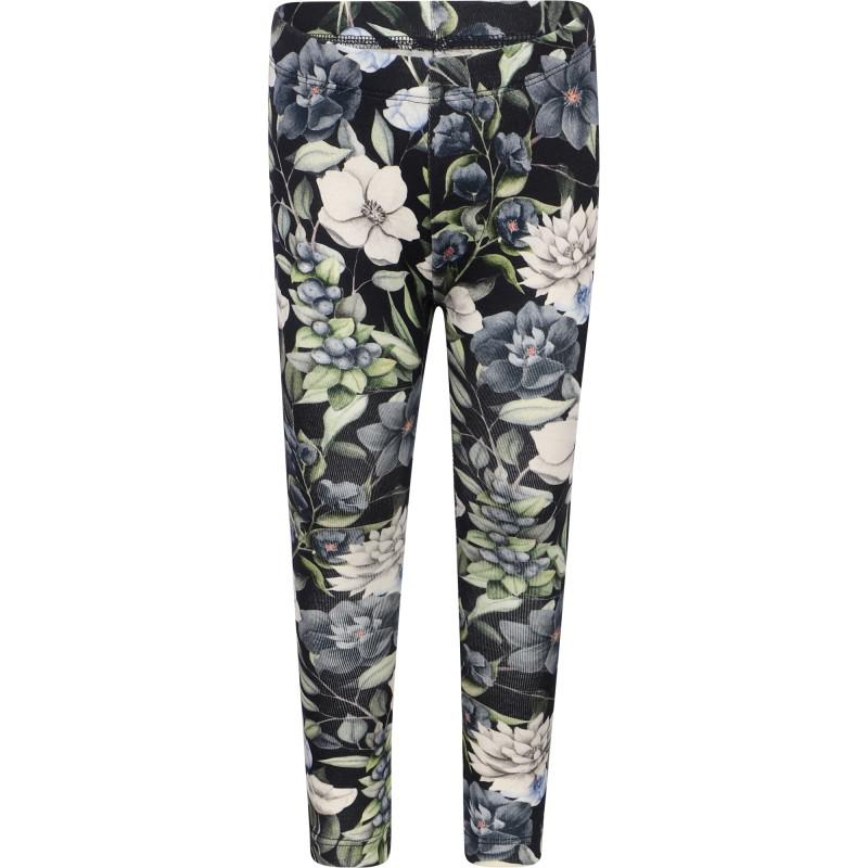 NAME IT® Flowers all over ribbed cotton and colorful stripes leggings set