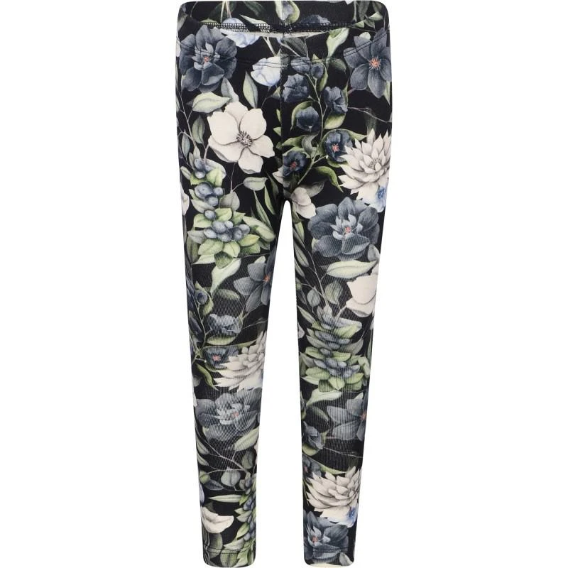 NAME IT® Flowers all over ribbed cotton and colorful stripes leggings set 2