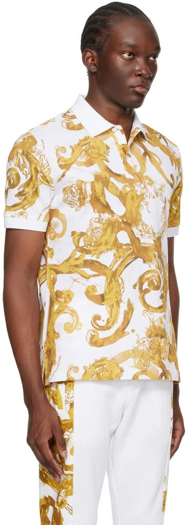 Versace White Watercolour Couture Polo 2