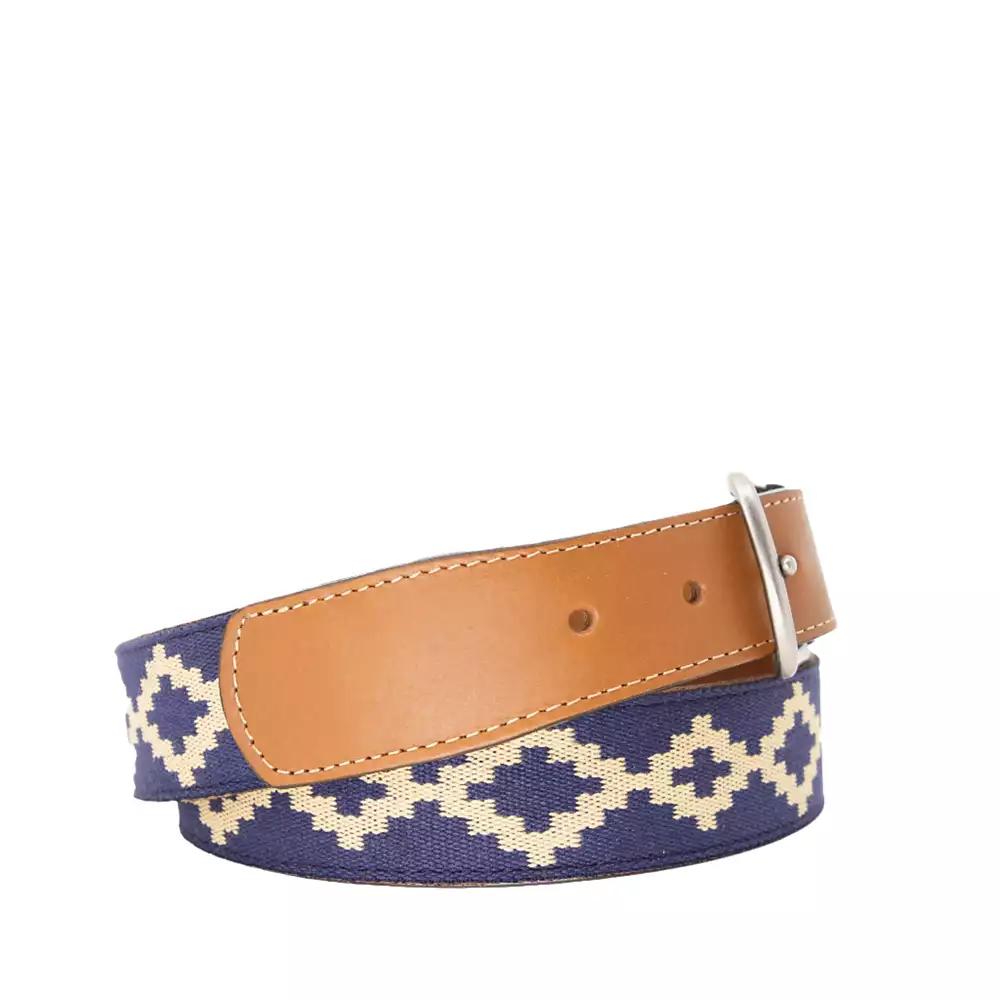 La Matera Men's Corbina Woven Belt Tan
