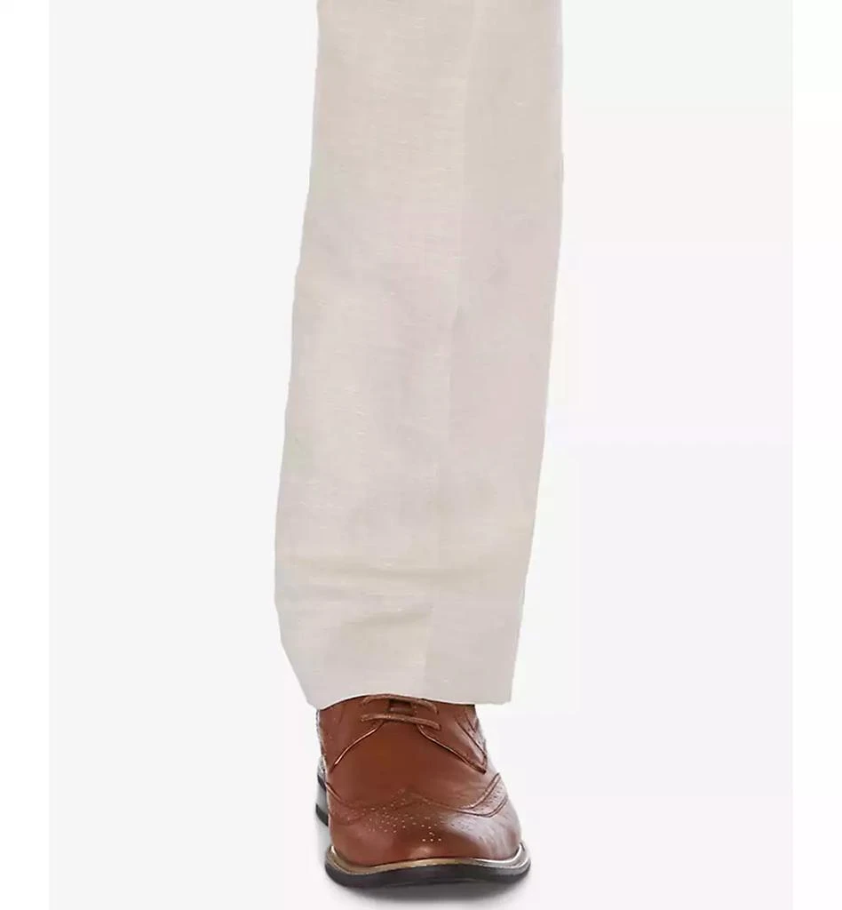 Perry Ellis Men's Classic-Fit Linen Blend Herringbone Pants 5
