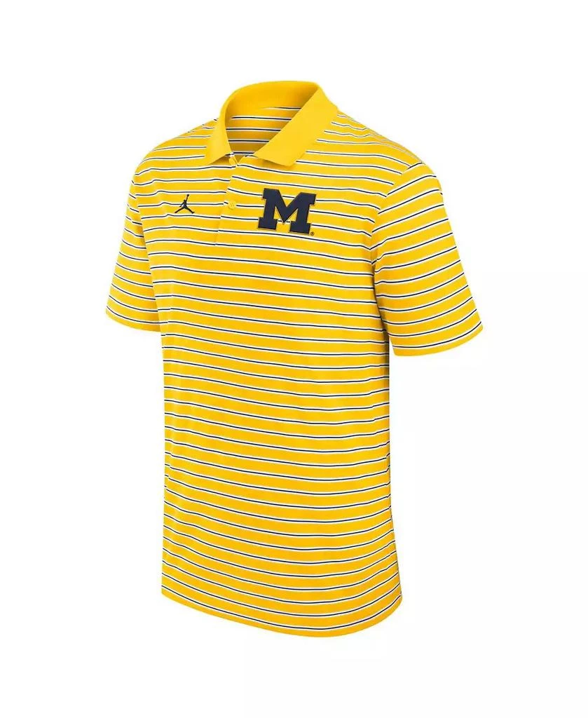 Jordan Men
s Maize/White Michigan Wolverines Primetime Victory Striped Performance Polo 3