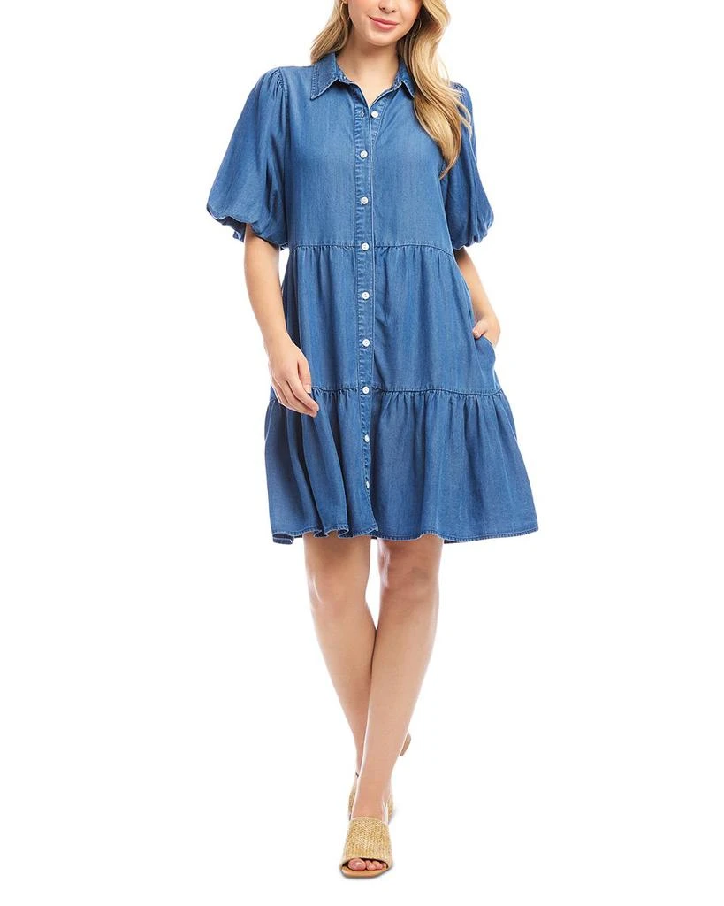 Karen Kane Puff Sleeve Tiered Shirtdress 1