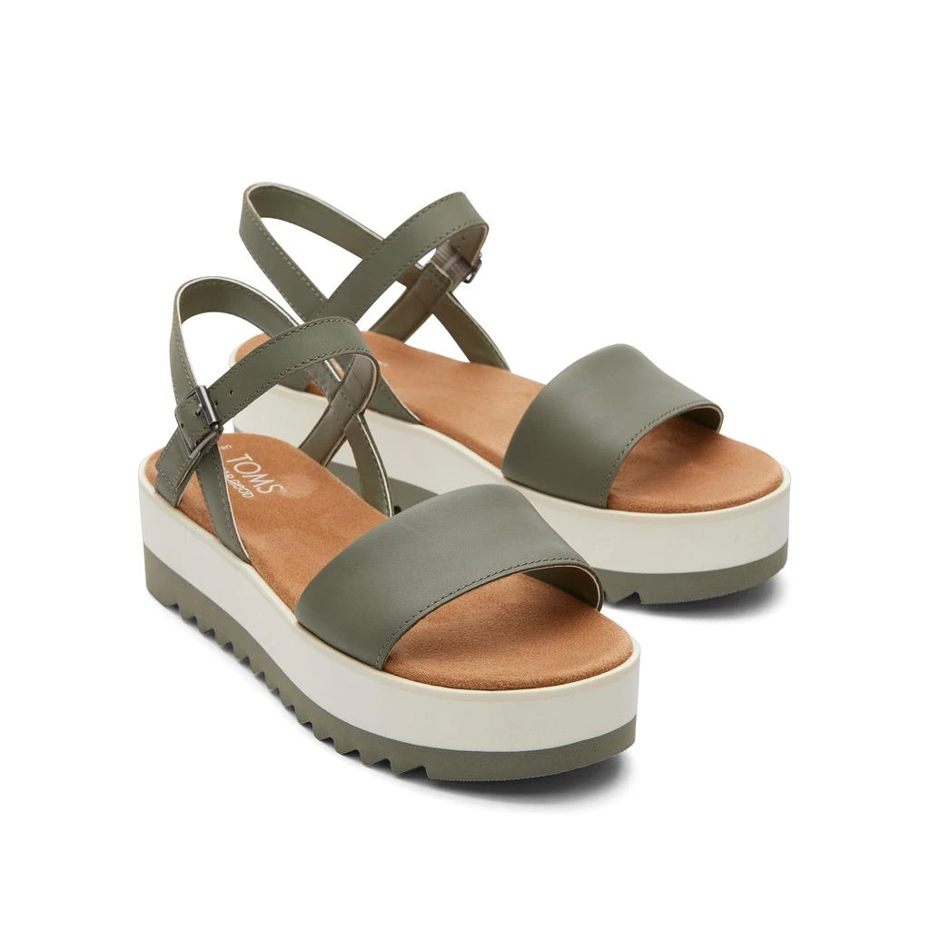 TOMS Shoes Brynn Vetiver Leather Platform Sandal 4