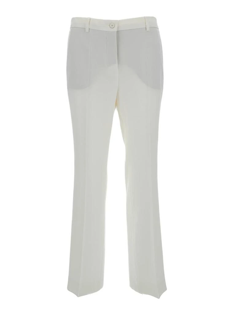 Alberto Biani White Low Waist Flared Trousers In Technical Fabric Woman 1