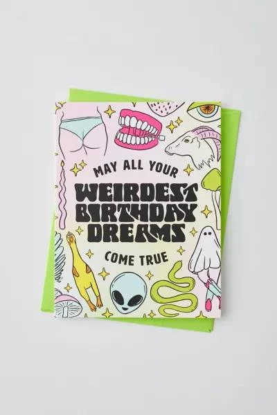 Urban Outfitters Boss Dotty Weird Dreams Birthday Card 1