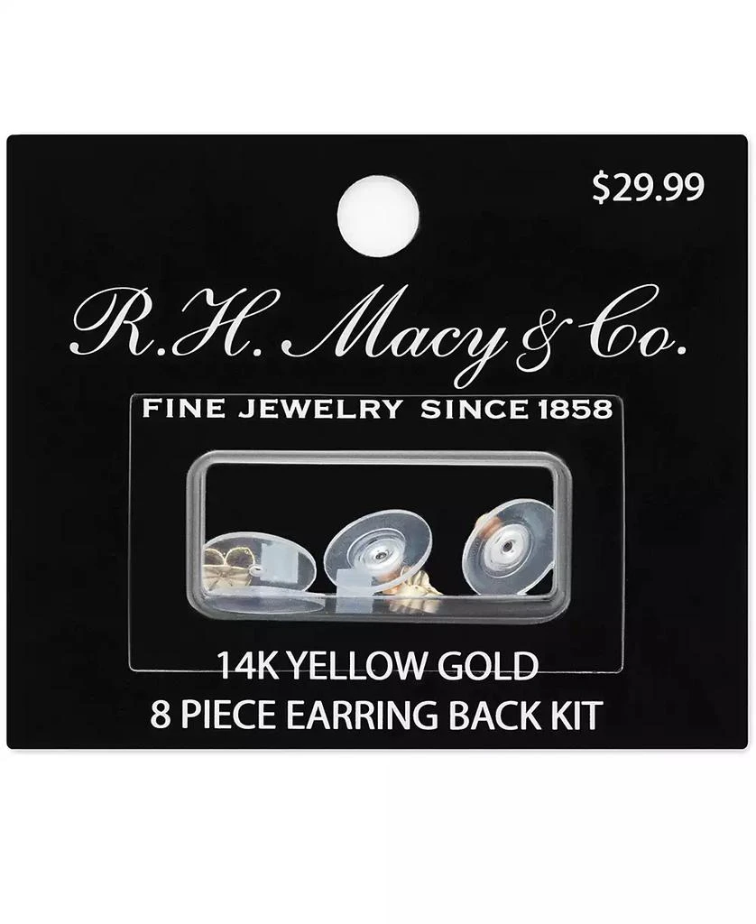 DRS 8-Pc. Set Earring Backs in White Plastic & 14k Gold 2