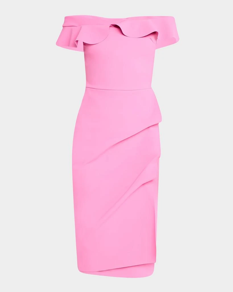 Chiara Boni Nidandre Off-Shoulder Ruffle Midi Dress 1