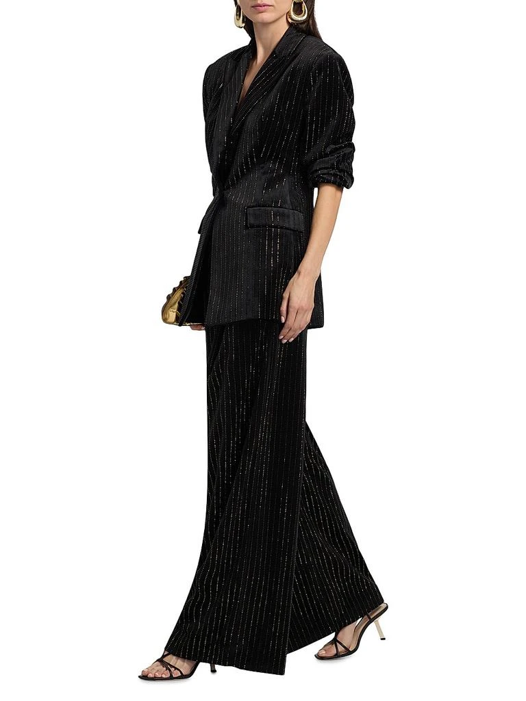 Ronny Kobo Madera Crystal-Embellished Pinstriped Velvet Blazer 2