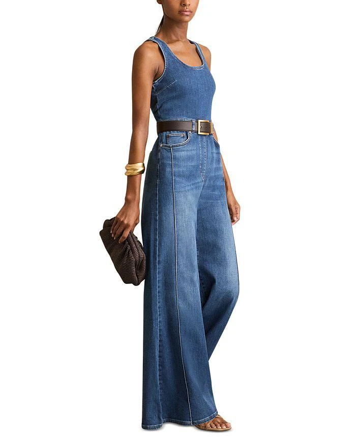 REISS Racer Detailed Denim Jumpsuit 1