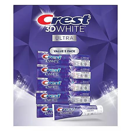 Crest Crest 3D White Vivid Mint Ultra Whitening Toothpaste, 5.2 oz., 5 pk.