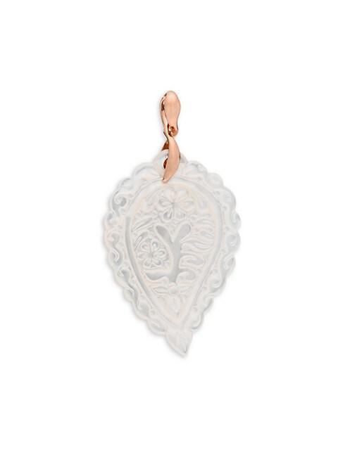 Tamara Comolli India 18K Rose Gold & Mother-Of-Pearl Leaf Pendant