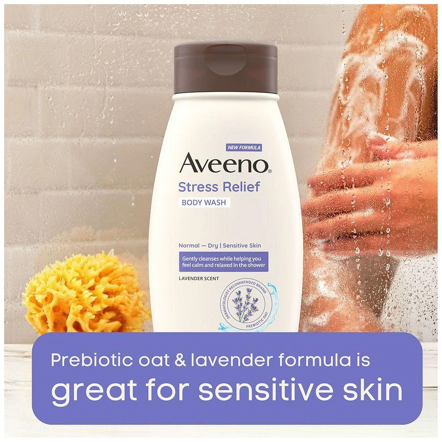 Aveeno Stress Relief Body Wash with Nourishing Oat & Lavender Lavender 5