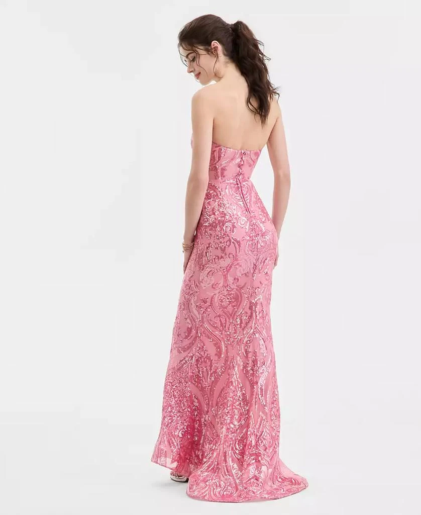 B Darlin Juniors
 Sweetheart-Neck Strapless Sequin Gown 4