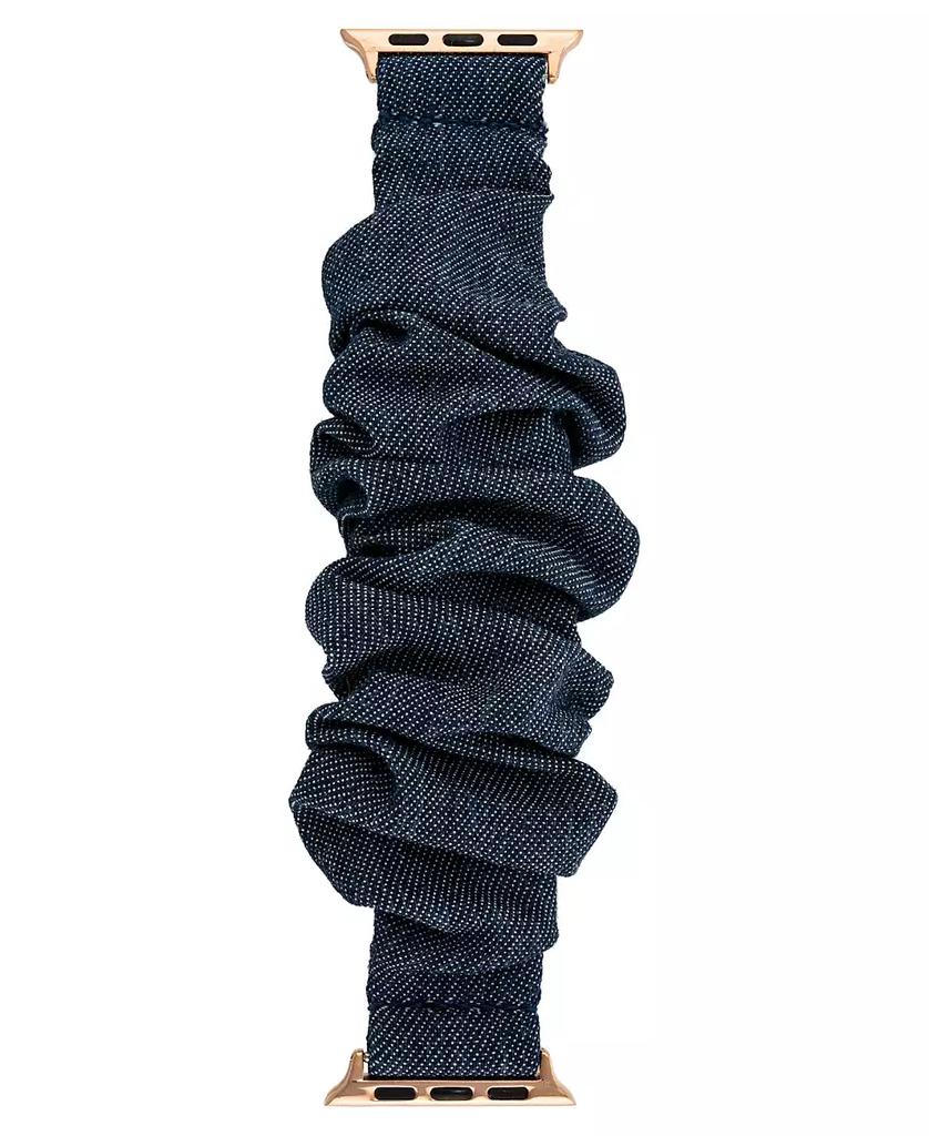 Anne Klein Women's Dark Blue Denim Scrunchie Band designed for Apple Watch® 42mm (Series 1-3 only) & 44/45/46/49mm (Ultra & Ultra 2)