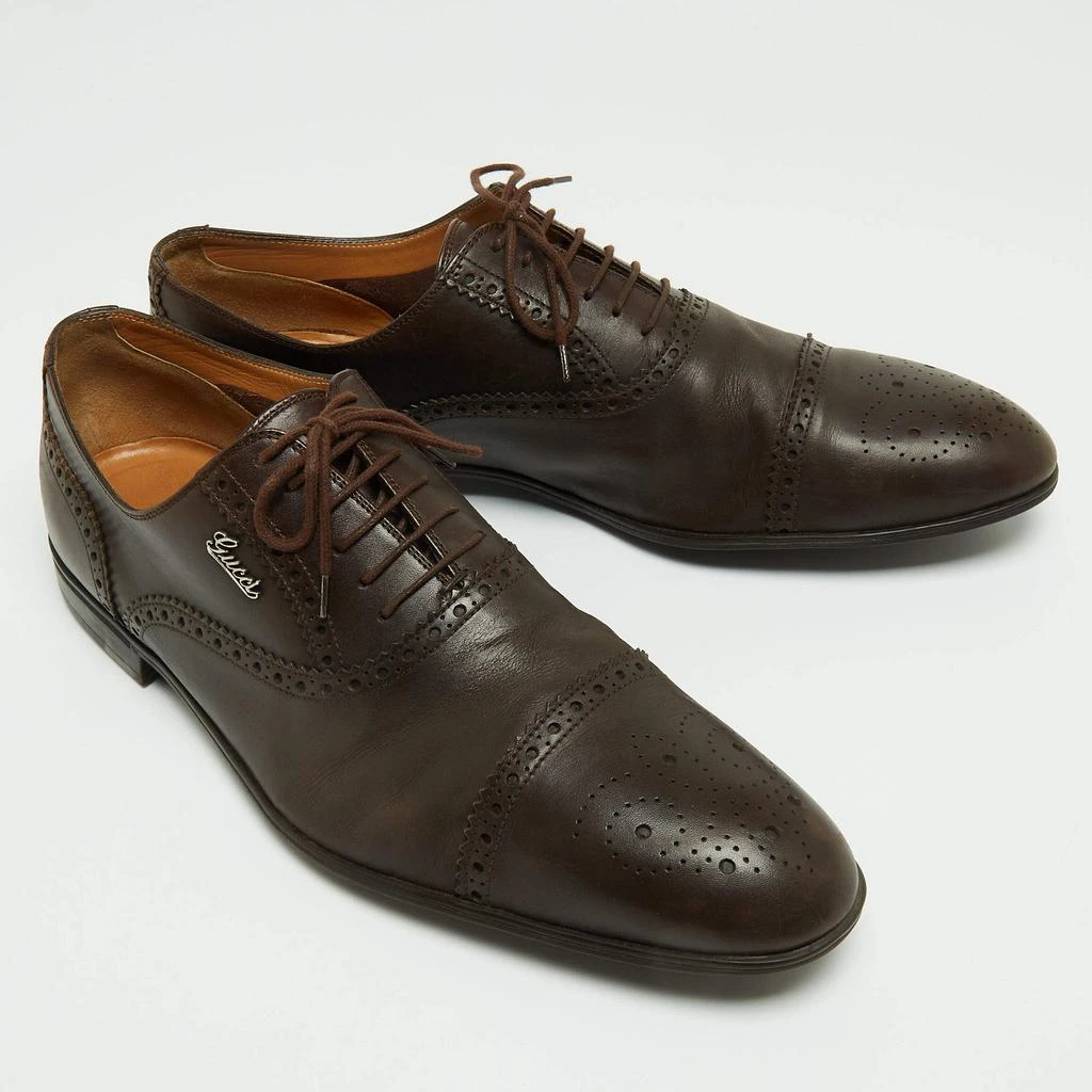 Gucci Gucci Brown Leather Brogue Oxfords Size 45.5 4