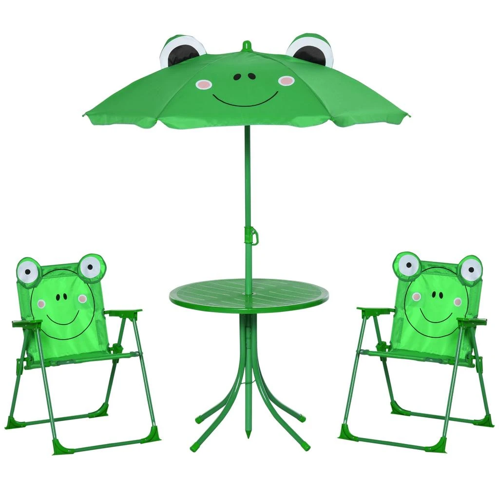 Hivvago Folding Kids Table 
Chair Set with Removable Sun Umbrella