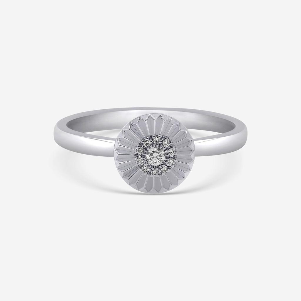 Bliss Bliss By Damiani 18K White Gold, Diamond Flower Band Ring Sz 6.5 20070942