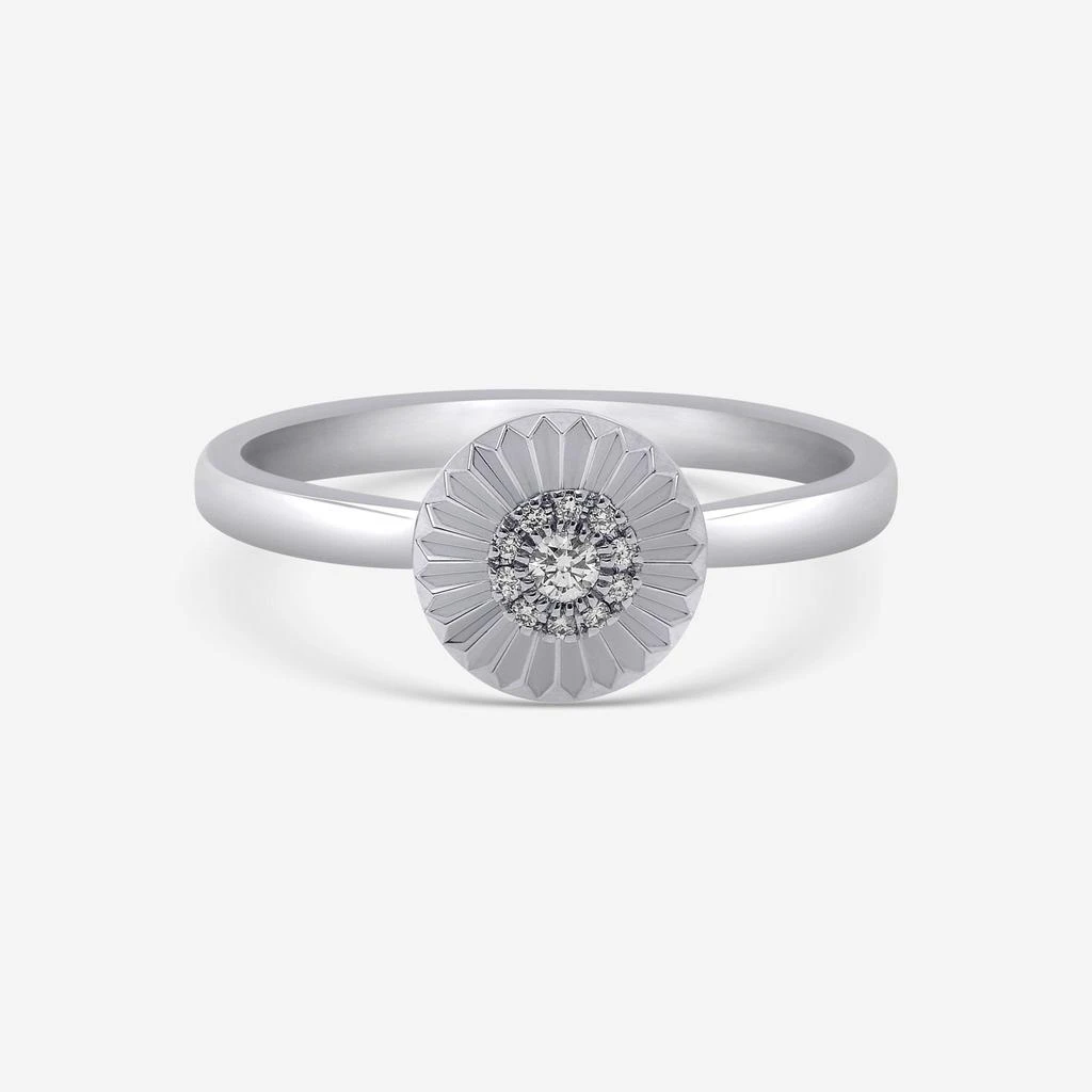 Bliss Bliss By Damiani 18K White Gold, Diamond Flower Band Ring Sz 6.5 20070942 1
