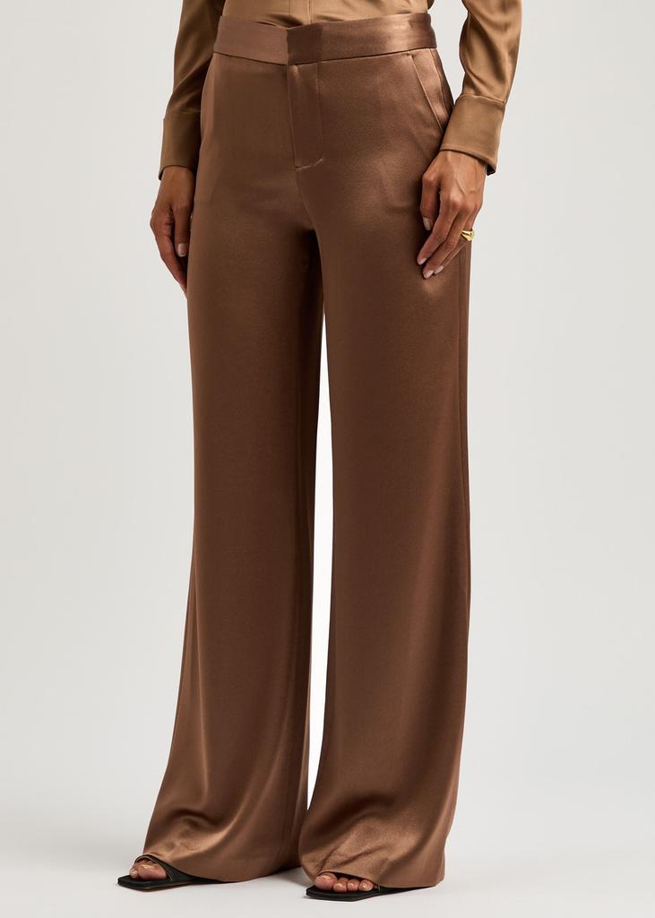 ALICE + OLIVIA Calvin wide-leg satin trousers