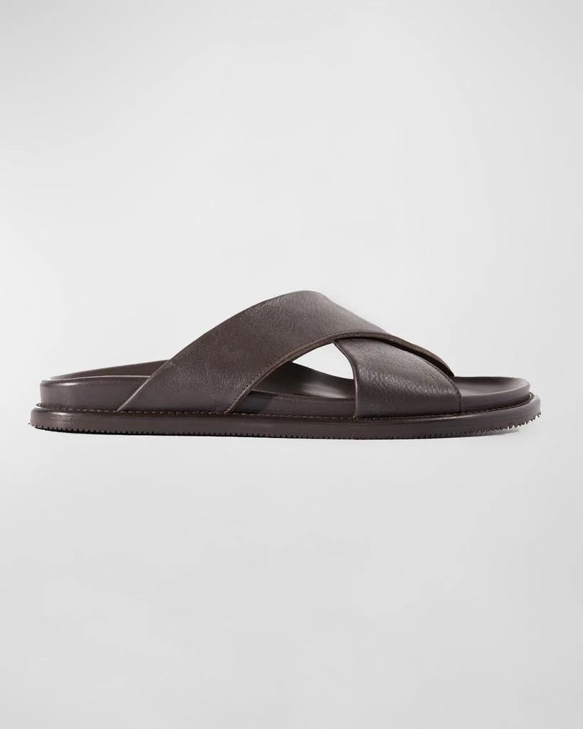 Paul Stuart Men's Punta Crisscross Leather Slide Sandals 1