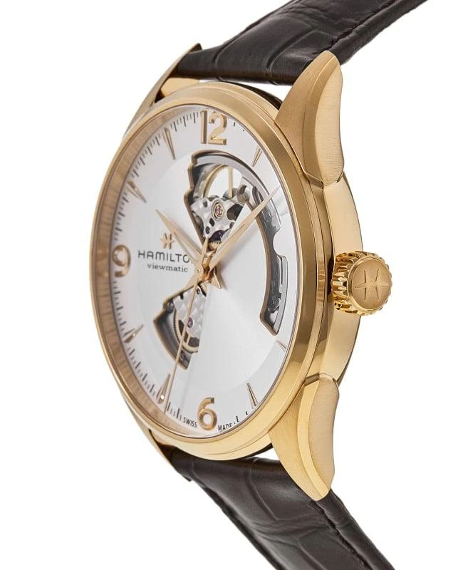 Hamilton Hamilton Jazzmaster Open Heart Silver Dial Brown Leather Strap Men's Watch H32735551 3