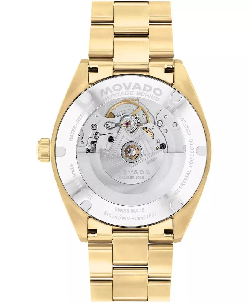 Movado Men's Datron Swiss Automatic Ionic Plated Light Gold Steel Watch, 39mm 3