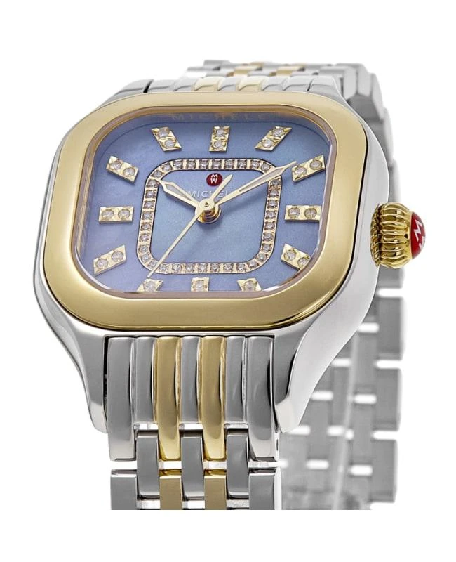 Michele Michele Meggie Diamond Quartz Blue Mother of Pearl Dial 18K Gold Plated Two-Tone Steel Women's Watch MWW33B000015 2