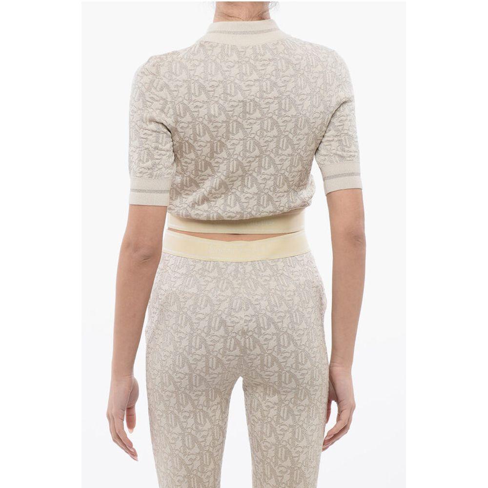 Palm Angels Monogram Jacquard Cropped Top With Logoed Women's Band