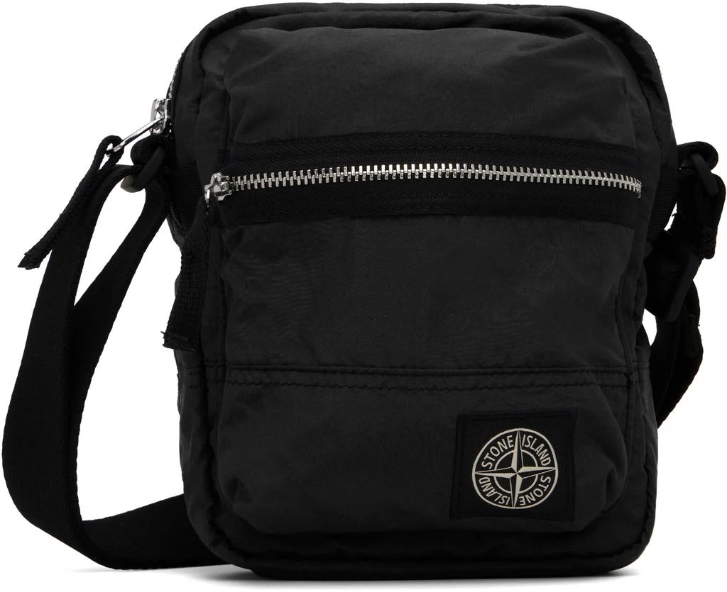 Stone Island Black 9200015 Coated Nylon Metal ECONYL Pouch 1