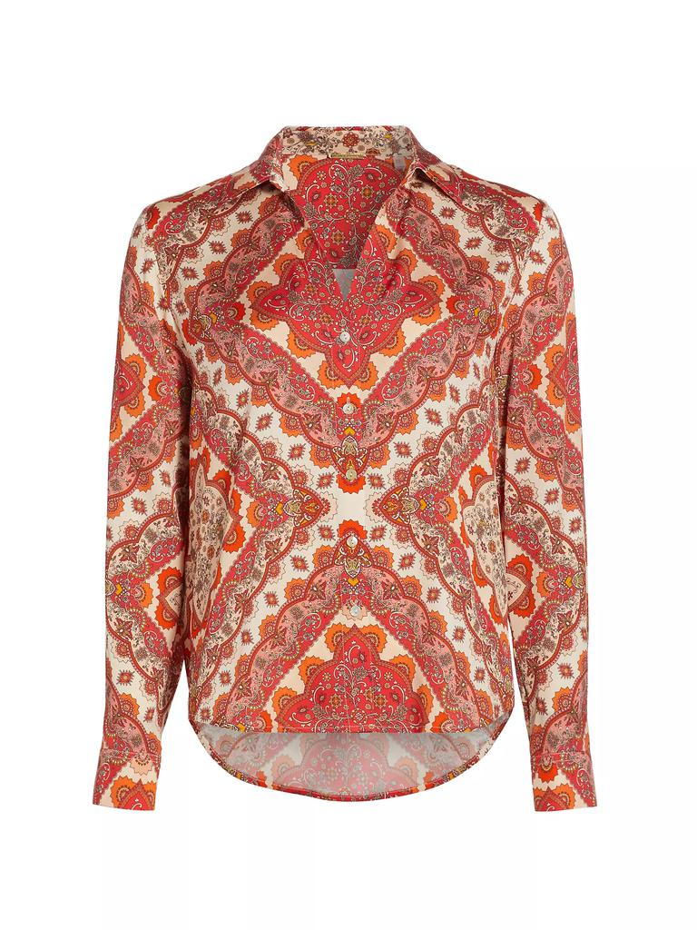 Elie Tahari Printed The Madeline Stretch Silk Blouse