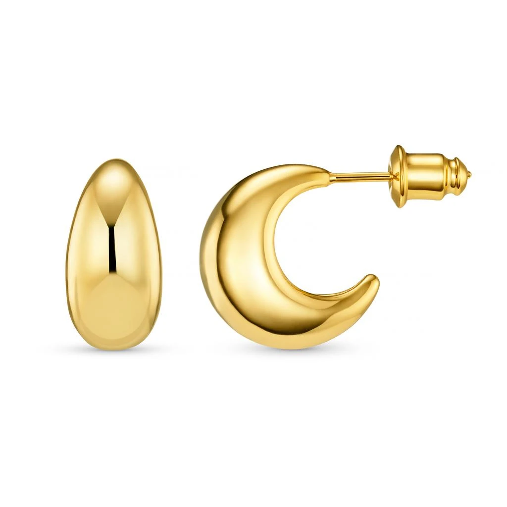 Orelia London Tapered Domed Hoop Earrings