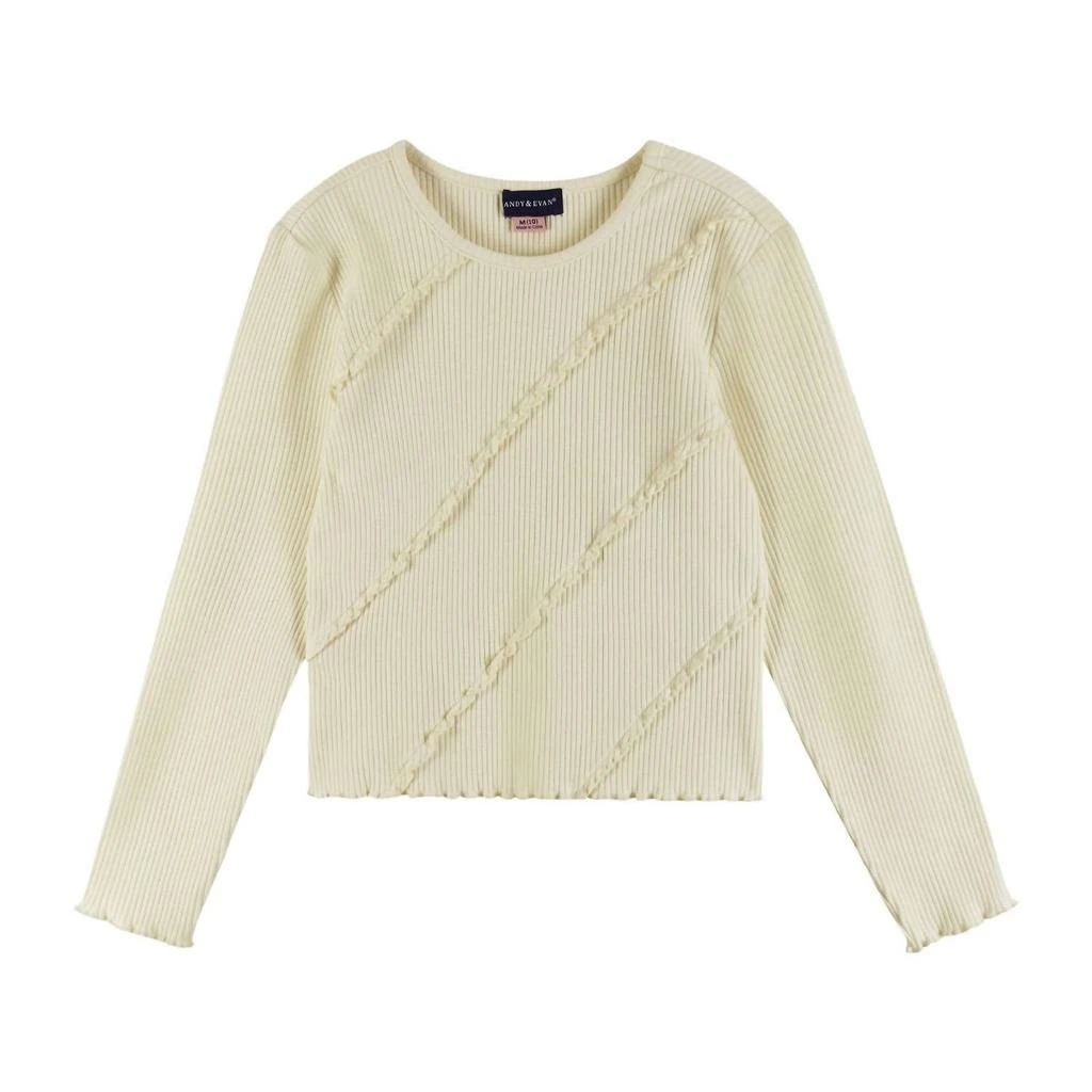 Andy & Evan Andy & Evan - Rib Knit Long Sleeve Top & Corduroy Skirt Set 3