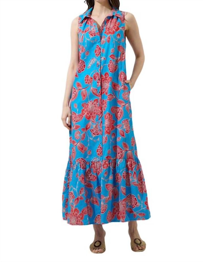 Sugarlips Sugarlips - Ripon Floral Collard Maxi Dress