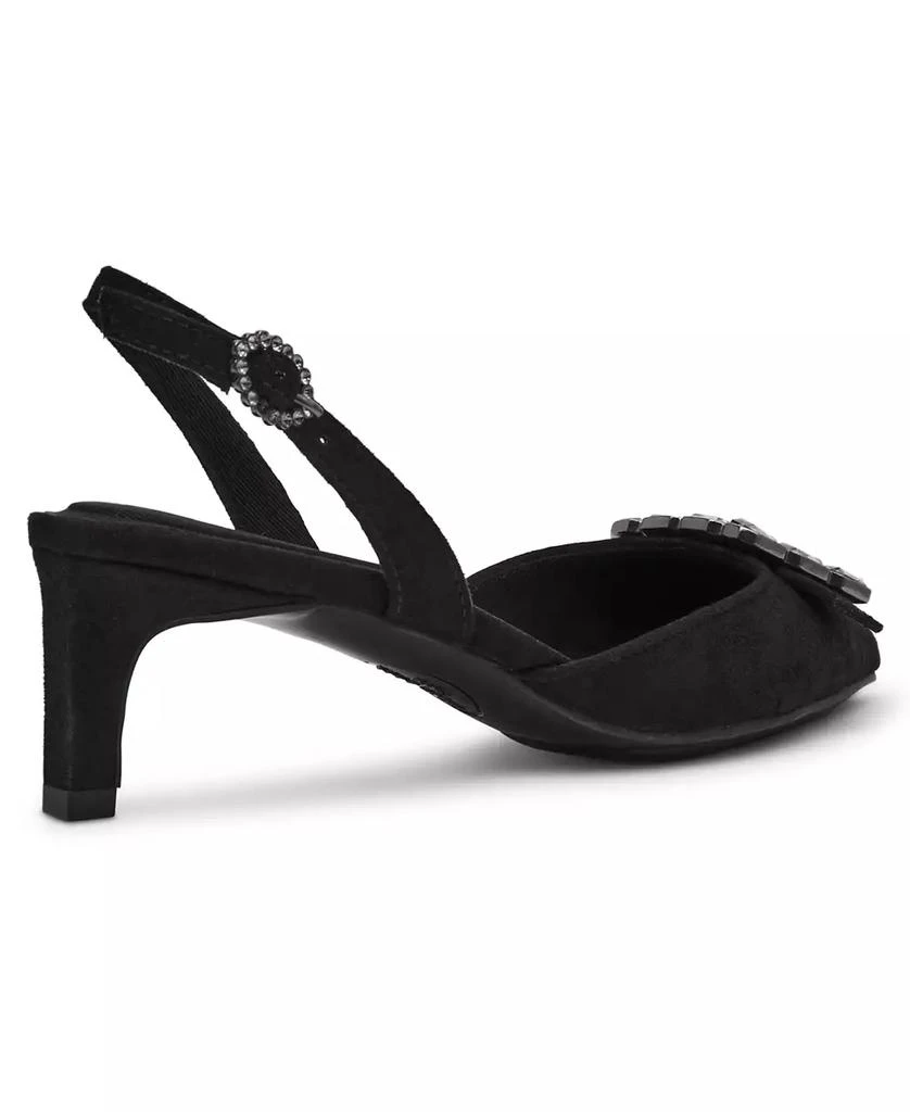 Anne Klein Women's Inez Crystal Ornament Kitten Heel Slingback Pumps 7