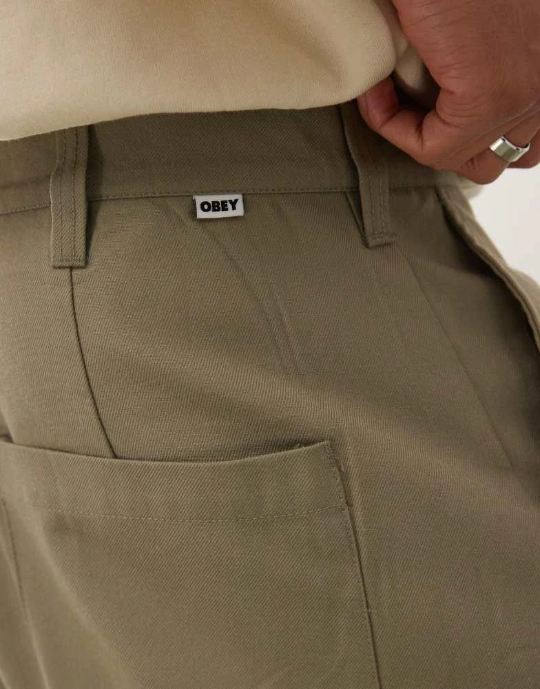 Obey Obey oliver pleated pant in khaki 4