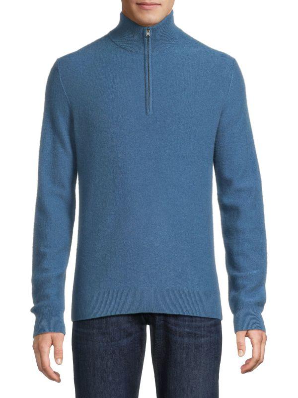 Vince Boiled Cashmere Zip Sweater