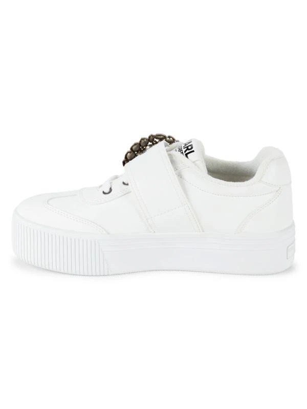 Karl Lagerfeld Paris Embellished Buckle Platform Sneakers 4