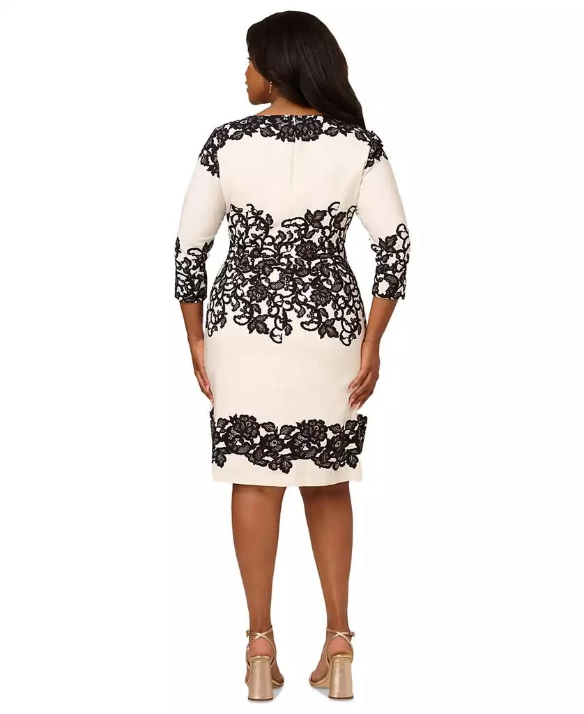 Adrianna Papell Plus Size Lace-Print Sheath Dress 3