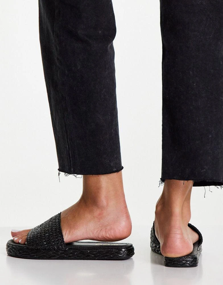 ego Ego Beach Bums woven sliders in black 3
