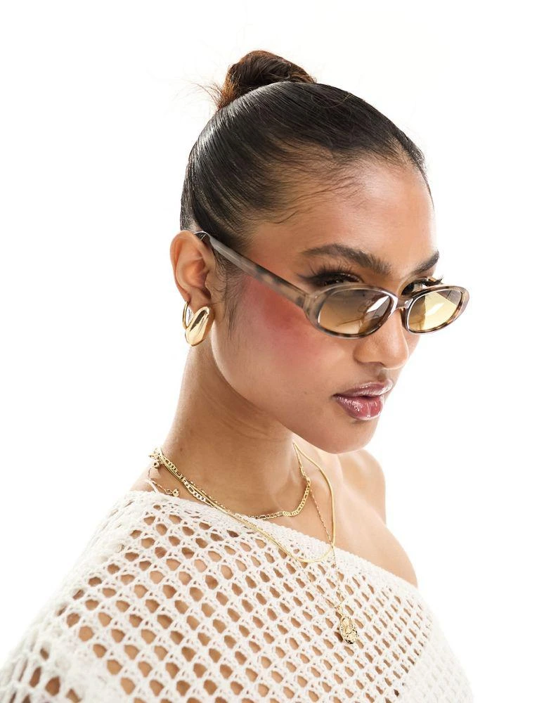 A.Kjaerbede A.Kjaerbede macy narrow sunglasses in light tortoise 1