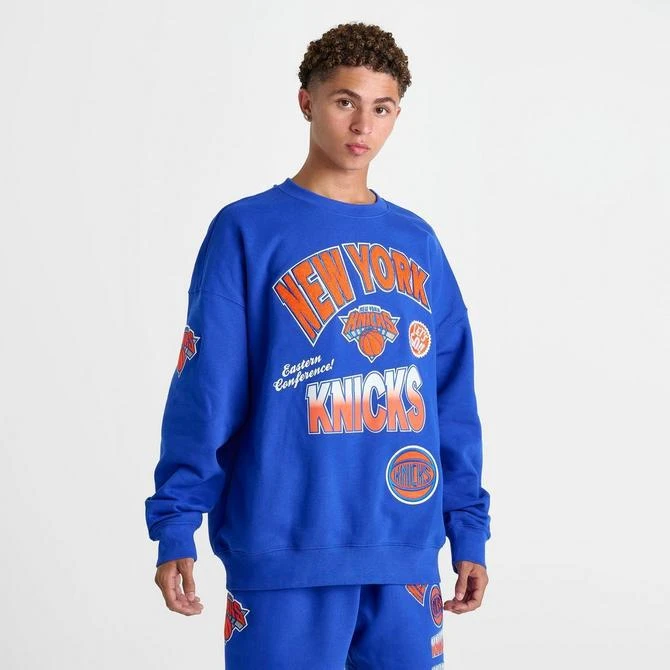 Pro Standard Men's Pro Standard New York Knicks NBA Turn It Up Fleece Crewneck Sweatshirt 3