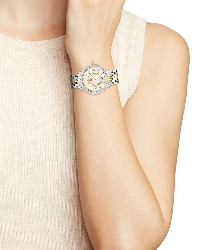 Michele Serein Mid Stainless Steel Diamond Watch, 36mm 2