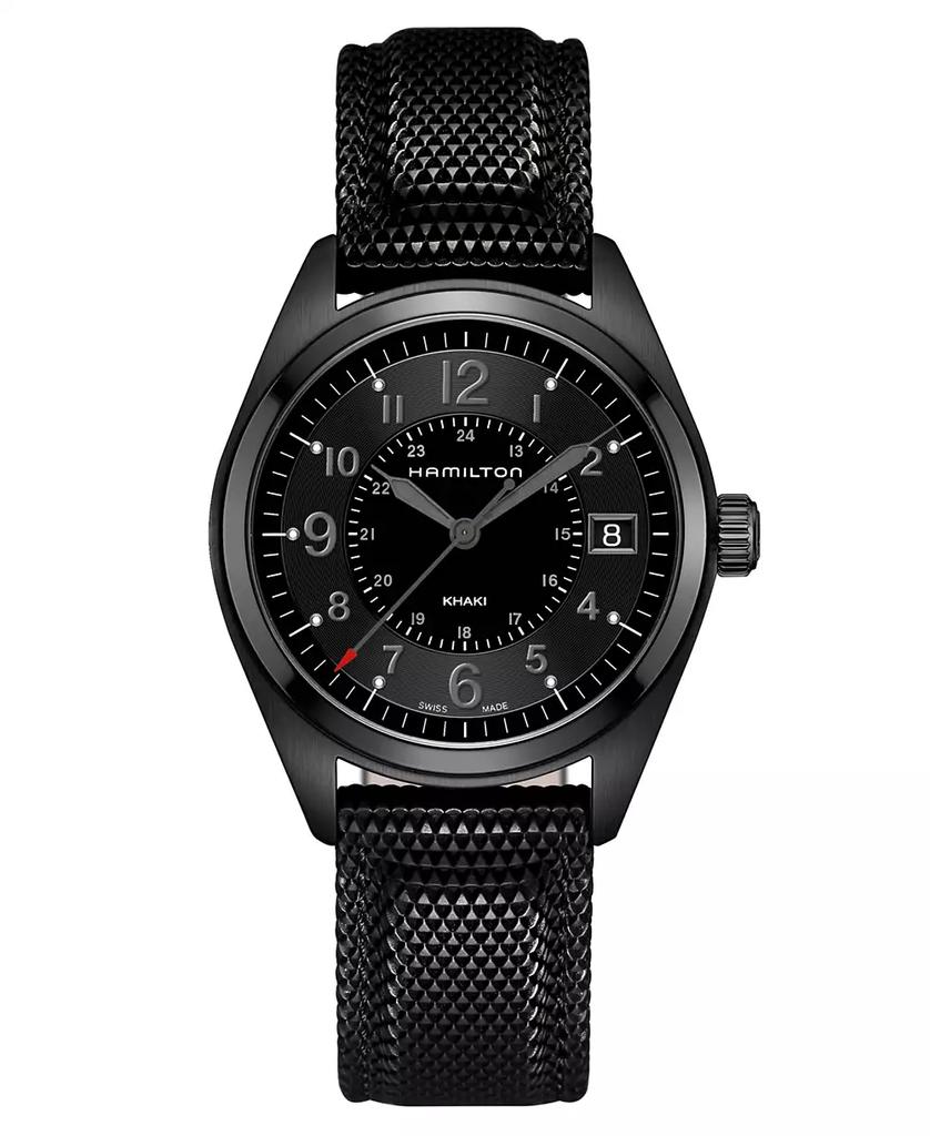 Hamilton Men's Swiss Khaki Field Black Rubber Strap Watch 40mm H68401735