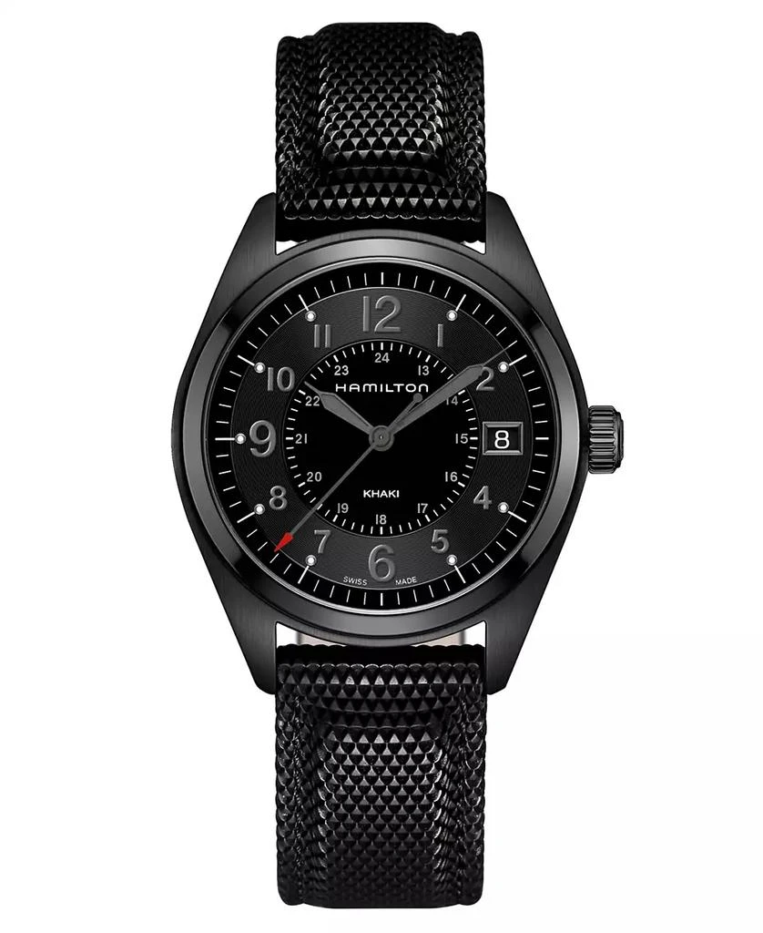 Hamilton Men's Swiss Khaki Field Black Rubber Strap Watch 40mm H68401735 2