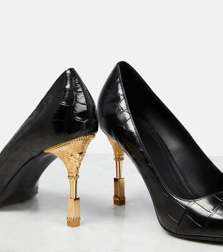 Balmain Moneta croc-effect leather pumps 6